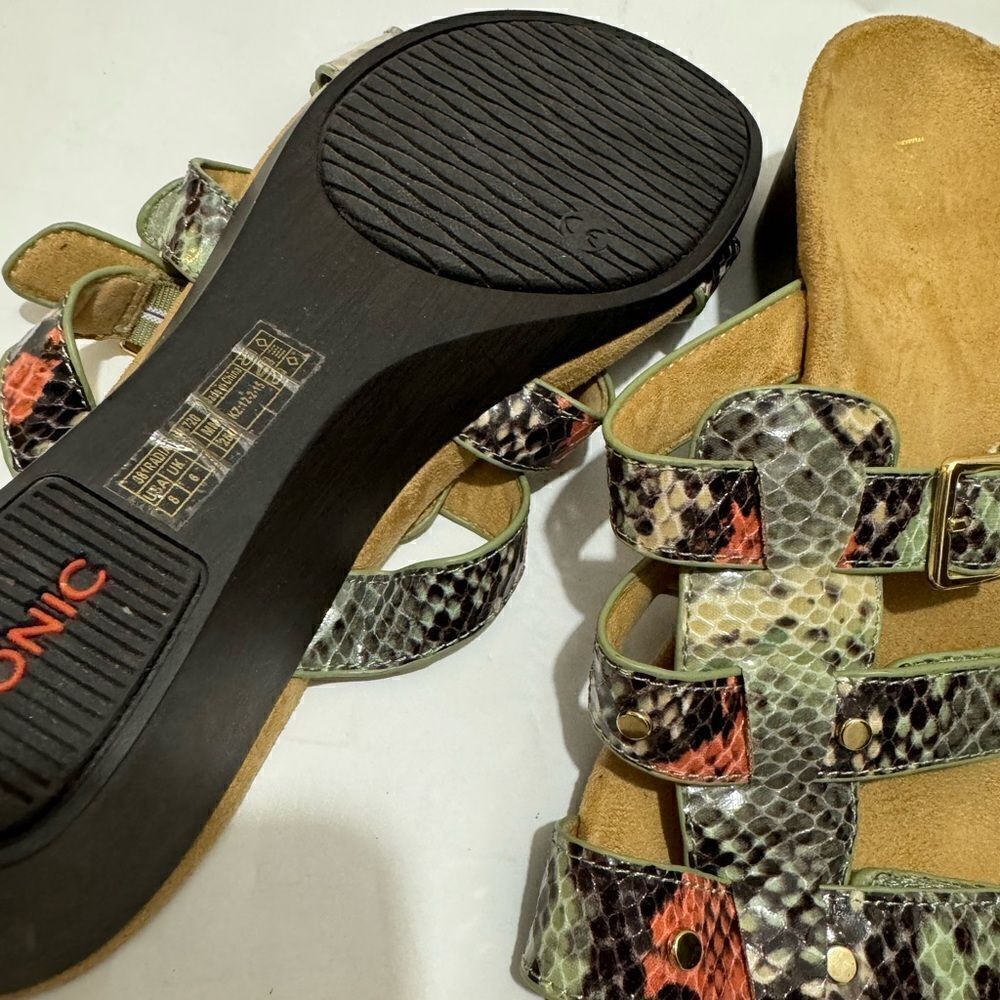 Vionic Radia Adjustable Buckle Slides Snake Sanda… - image 7